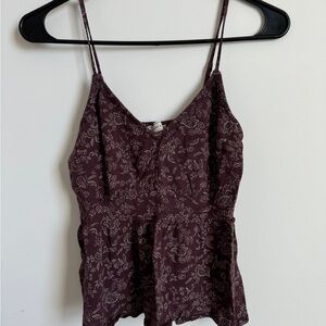 Women's Floral Burgundy Top